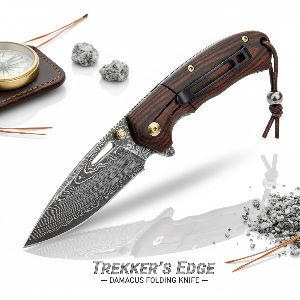 Best tactical folding knife under $100 for outdoor enthusiasts – Damascus steel handmade EDC pocket knife
