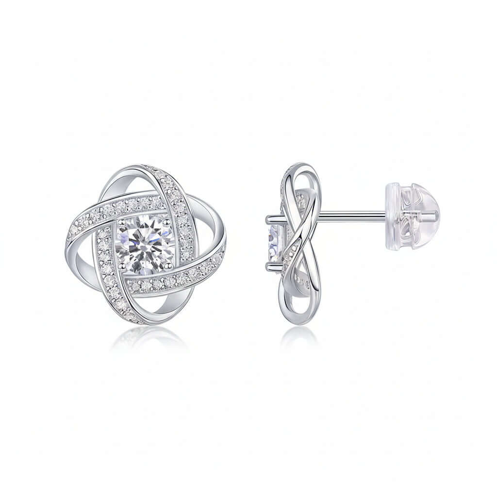 0.5 Carat Moissanite Stud Earrings – S925 Sterling Silver Platinum-Plated - Hadi Craft