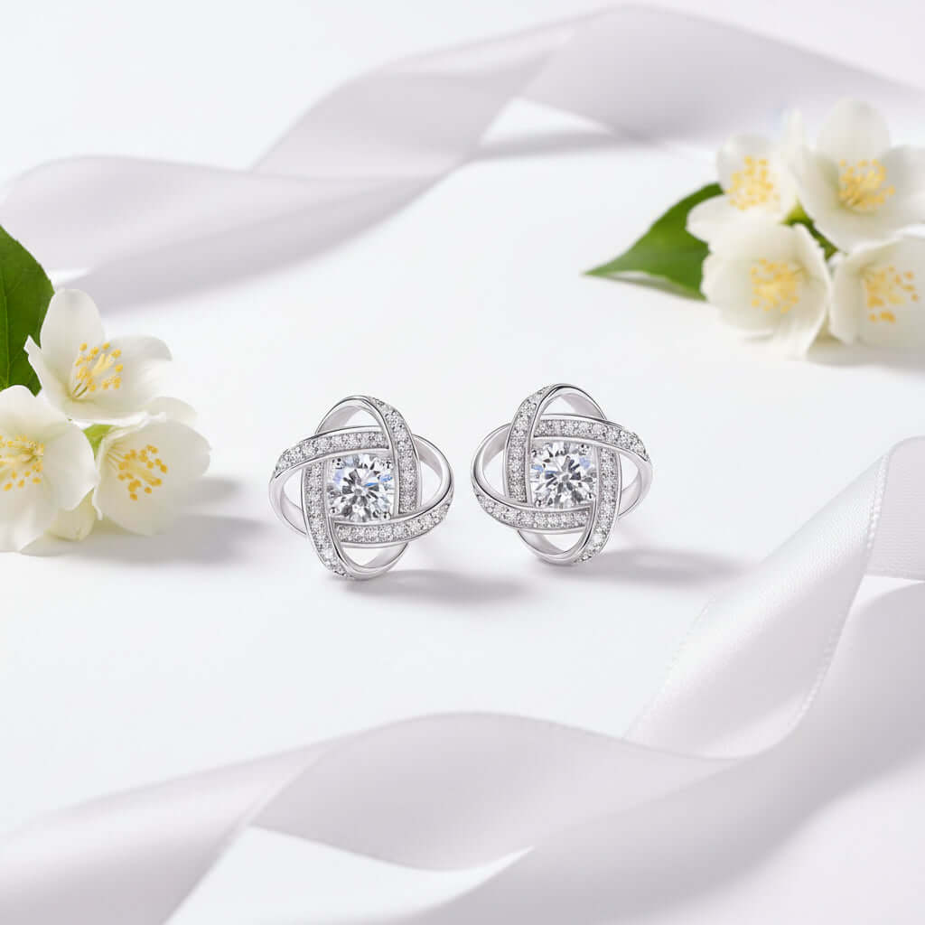 0.5 Carat Moissanite Stud Earrings – S925 Sterling Silver Platinum-Plated - Hadi Craft