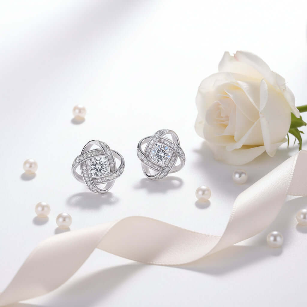 0.5 Carat Moissanite Stud Earrings – S925 Sterling Silver Platinum-Plated - Hadi Craft
