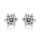 0.5 Carat Moissanite Stud Earrings – S925 Sterling Silver Six-Prong - Hadi Craft