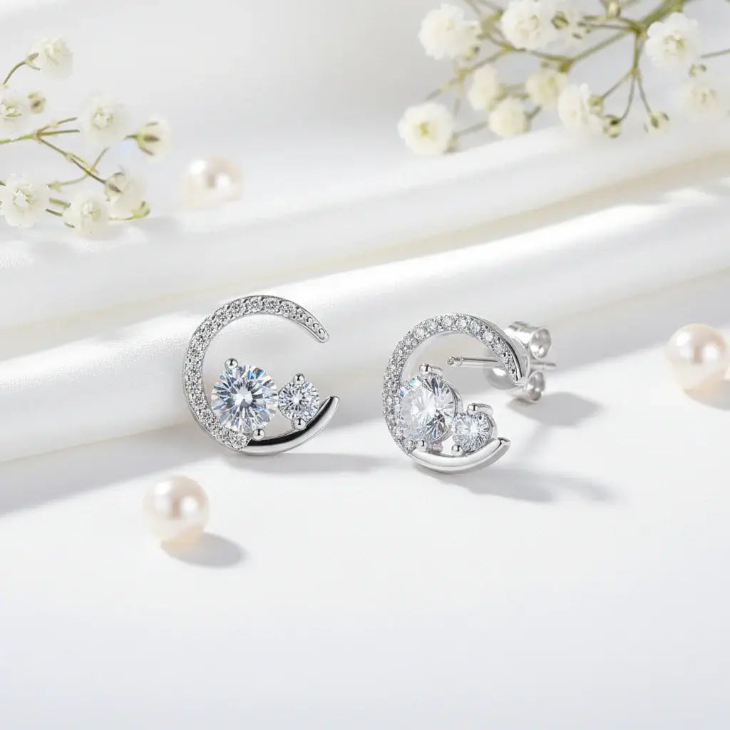 0.8CT Moissanite Stud Earrings 925 Sterling Silver – D Color VVS1 Diamond Look Earrings Gift for Women - Hadi Craft