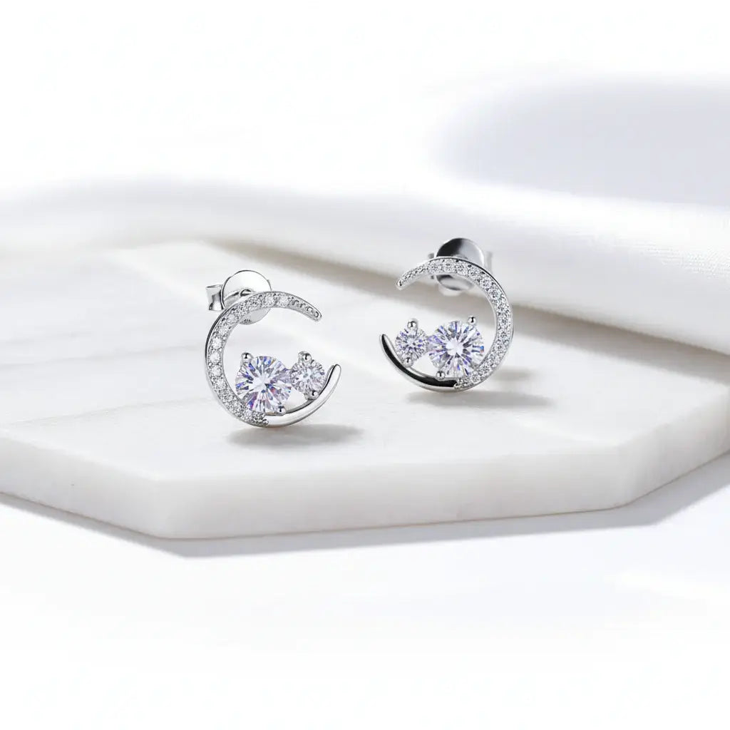 0.8CT Moissanite Stud Earrings 925 Sterling Silver – D Color VVS1 Diamond Look Earrings Gift for Women - Hadi Craft