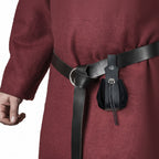 Medieval Viking Leather Sling Bag – Nordic Embossed Coin Purse for Men