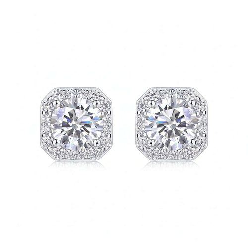 1 Carat Heart Moissanite Stud Earrings – S925 Sterling Silver - Hadi Craft