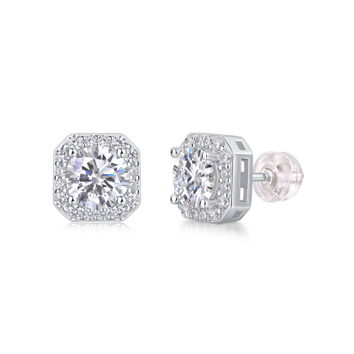 1 Carat Heart Moissanite Stud Earrings – S925 Sterling Silver - Hadi Craft