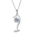 1 Carat Moissanite Diamond Necklace – 925 Sterling Silver Four-Prong Pendant - Hadi Craft