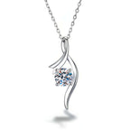 1 Carat Moissanite Diamond Necklace – 925 Sterling Silver Four-Prong Pendant - Hadi Craft
