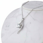 1 Carat Moissanite Diamond Necklace – 925 Sterling Silver Four-Prong Pendant - Hadi Craft