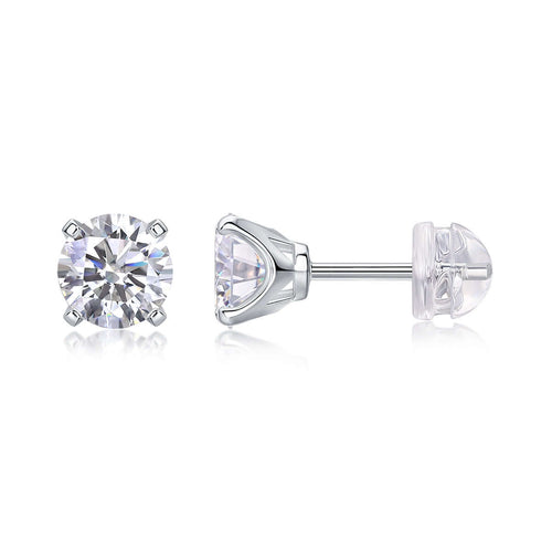 1 Carat Moissanite Stud Earrings – S925 Sterling Silver - Hadi Craft