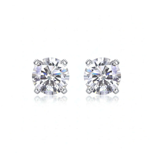 1 Carat Moissanite Stud Earrings – S925 Sterling Silver - Hadi Craft