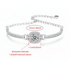 1 Carat Moissanite bracelet Square Bag Bracelet 925 Sterling - Hadi Craft