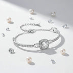 1 Carat Moissanite bracelet Square Bag Bracelet 925 Sterling - Hadi Craft