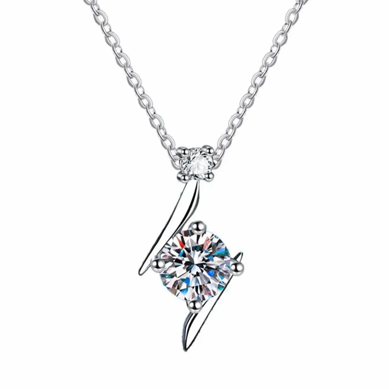 1 carat D color moissanite pendant necklace Elegant Jewelry - Hadi Craft