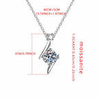 1 carat D color moissanite pendant necklace Elegant Jewelry - Hadi Craft