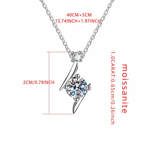 1 carat D color moissanite pendant necklace Elegant Jewelry - Hadi Craft