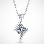 1 carat D color moissanite pendant necklace Elegant Jewelry - Hadi Craft