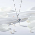1 carat D color moissanite pendant necklace Elegant Jewelry - Hadi Craft