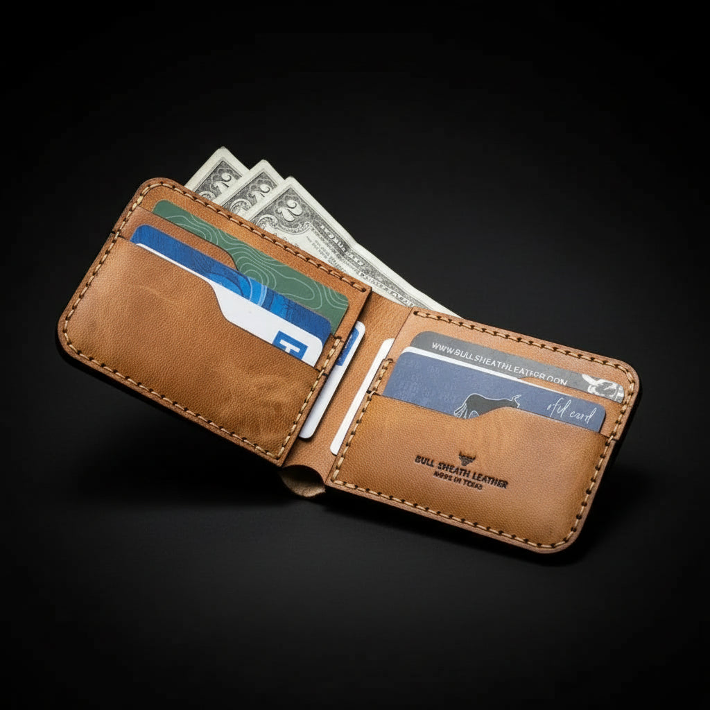 Rio Grande Handmade Full-Grain Leather Bifold Wallet for Men | Built to Last | Hadi Craft USA