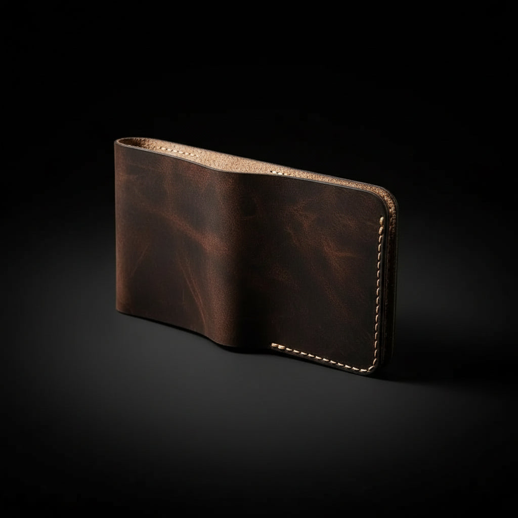 Handmade Leather Trifold Wallet for Men – Full-Grain & Personalized | The Trinity | Hadi Craft USA