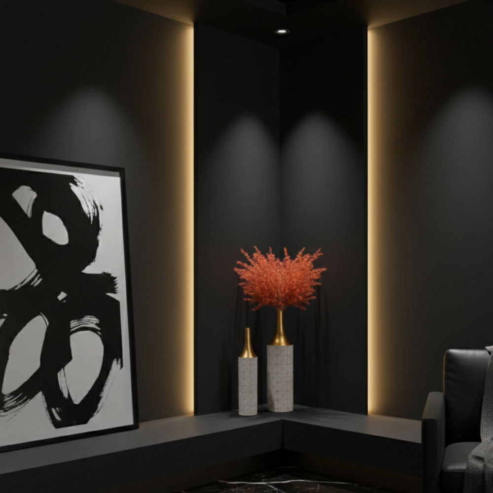 Set of 3 Glazed Metal Floor Vases – Elegant Tall Decorative Vase Set for Living Room, Entryway