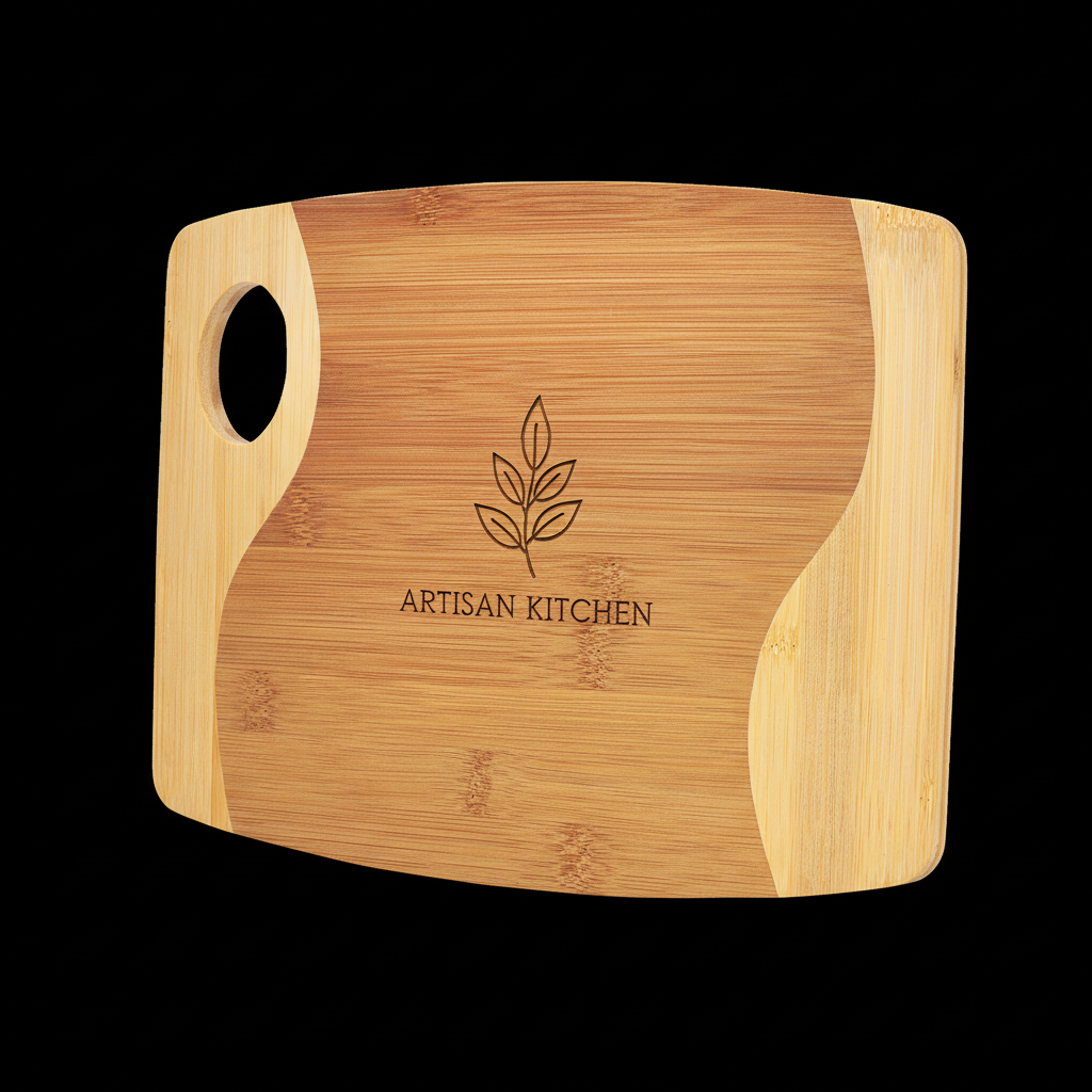 11x9 Bamboo Two-Tone Cutting Board with Handle – Handmade Serving & Charcuterie Board