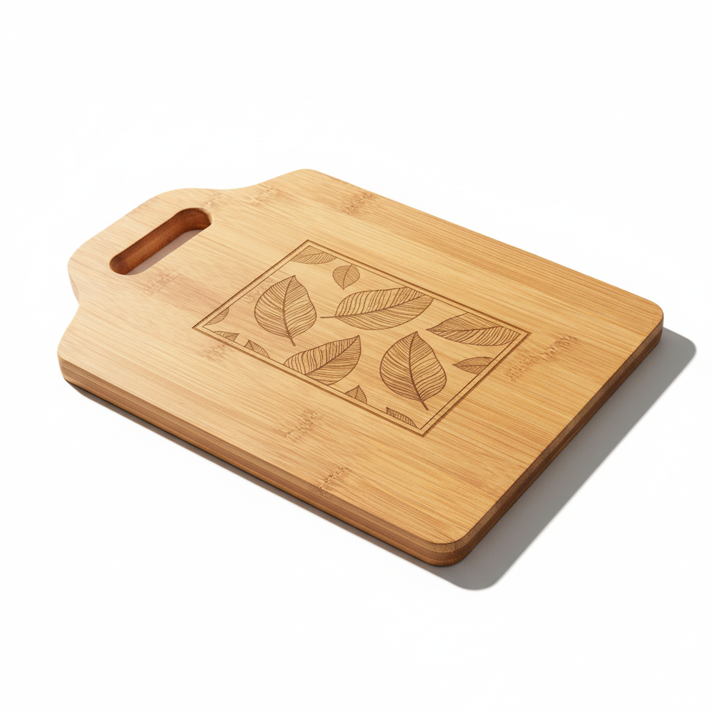 11" x 7" Bamboo Cutting Board with Handle & Custom Personalized Engraving