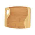 11x9 Bamboo Two-Tone Cutting Board with Handle – Handmade Serving & Charcuterie Board - Hadi Craft