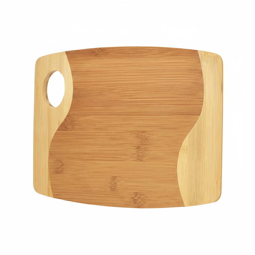 11x9 Bamboo Two-Tone Cutting Board with Handle – Handmade Serving & Charcuterie Board - Hadi Craft