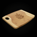 11x9 Bamboo Two-Tone Cutting Board with Handle – Handmade Serving & Charcuterie Board - Hadi Craft