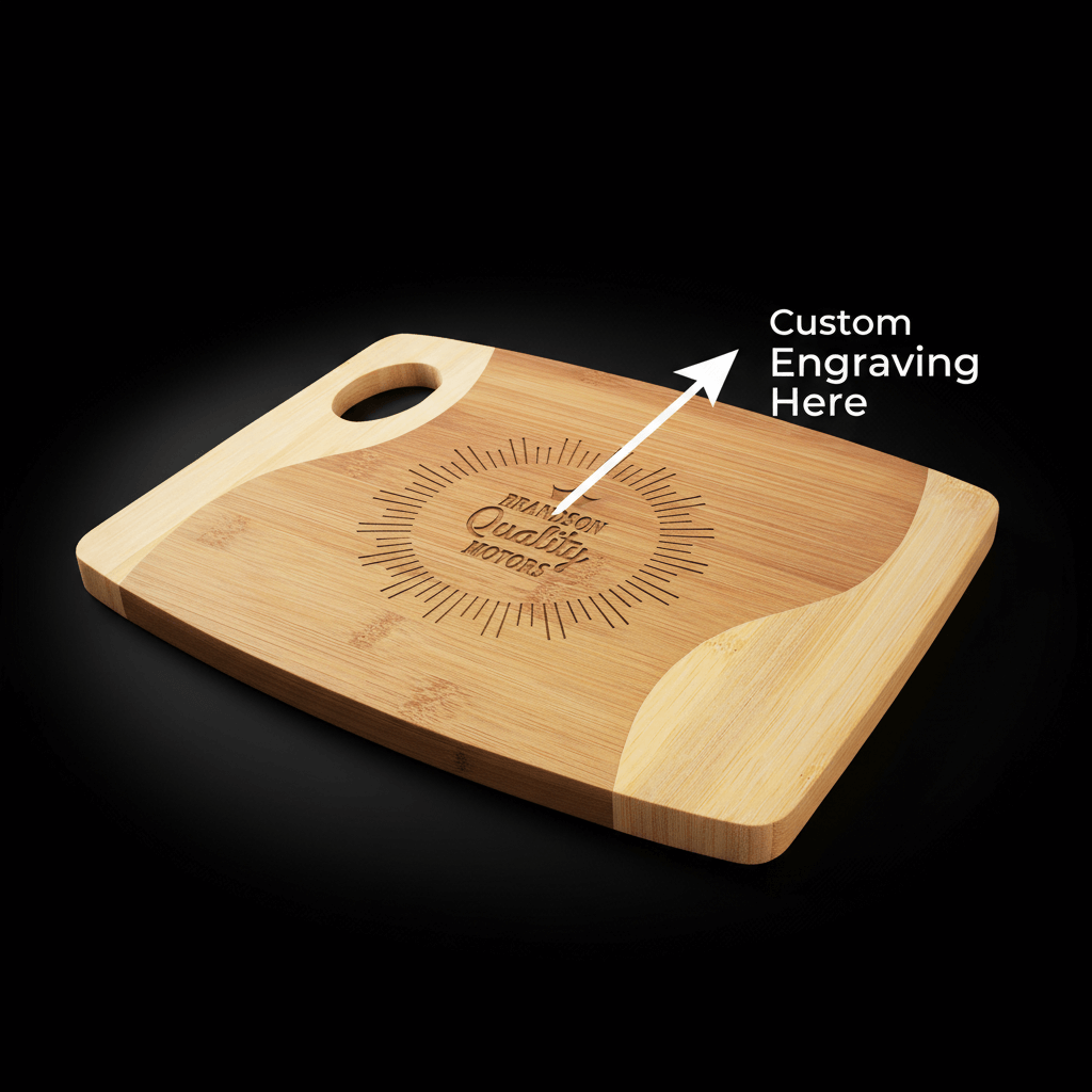 11x9 Bamboo Two-Tone Cutting Board with Handle – Handmade Serving & Charcuterie Board - Hadi Craft