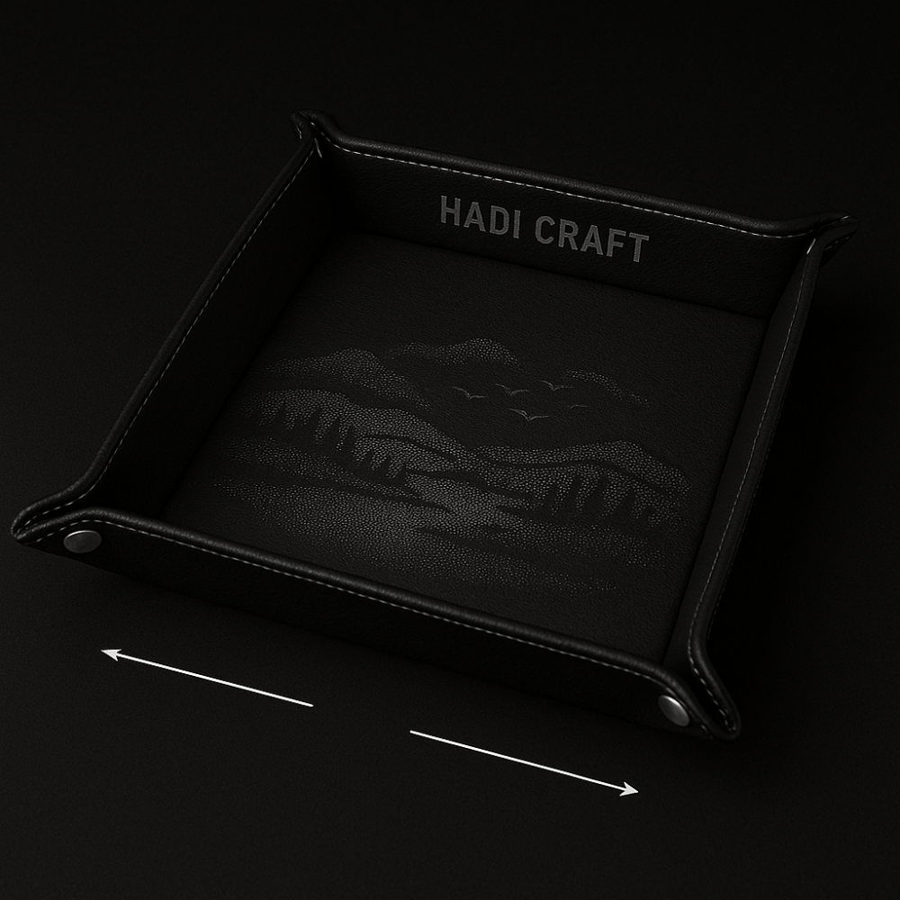Leather Valet Folding tray customize laser engraving tray