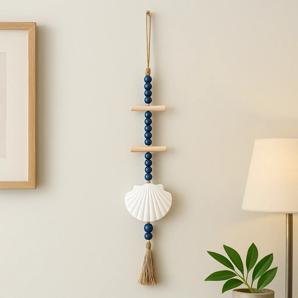 Home Decor wall hanging Wooden Scallop Shells Driftwood Sea Shells Hadi Craft