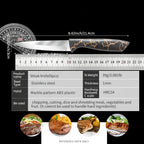 13-Piece Stainless Steel Steak Knife Set with Marble-Pattern Handles - Hadi Craft