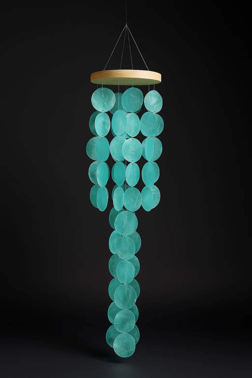 Home decor Wind Chimes for Outside, Handcrafted Blue Gradient Shells Hadi Craft