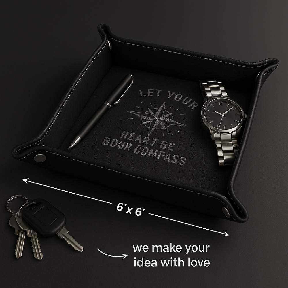 Leather Valet Folding tray customize laser engraving tray