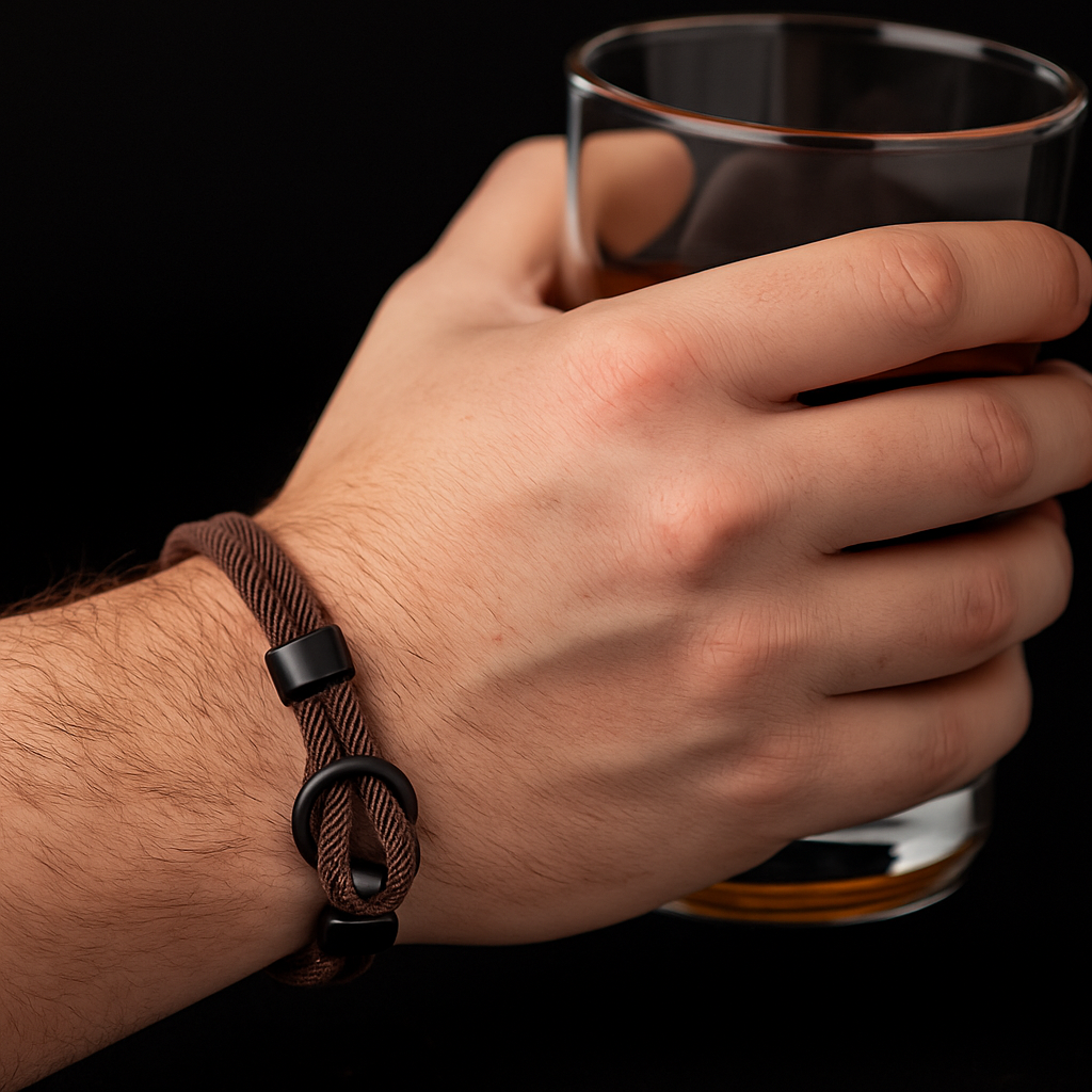Brown Rope Bracelet – Men’s Minimalist Bracelet with Black Magnetic Clasp