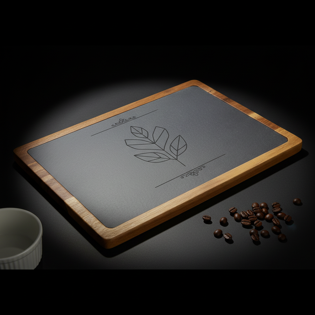 13x9 Acacia Wood & Slate Cutting Board – Handmade Charcuterie, Serving, and Engraving Board