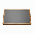 13x9 Acacia Wood & Slate Cutting Board – Handmade Charcuterie, Serving, and Engraving Board - Hadi Craft