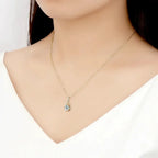 18K gold plated moissanite pendant necklace Classic Pendant Necklace - Hadi Craft