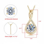 18K gold plated moissanite pendant necklace Classic Pendant Necklace - Hadi Craft