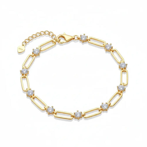 18k gold plated moissanite tennis bracelet 925 Silver Bracelet - Hadi Craft