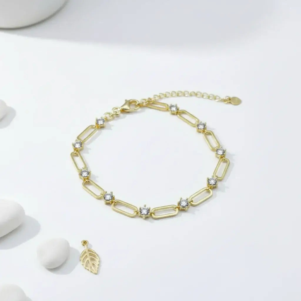 18k gold plated moissanite tennis bracelet 925 Silver Bracelet - Hadi Craft