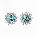 1CT Moissanite Sunflower Stud Earrings 925 Sterling Silver – D Color VVS1 Wedding Jewelry Gift for Women - Hadi Craft