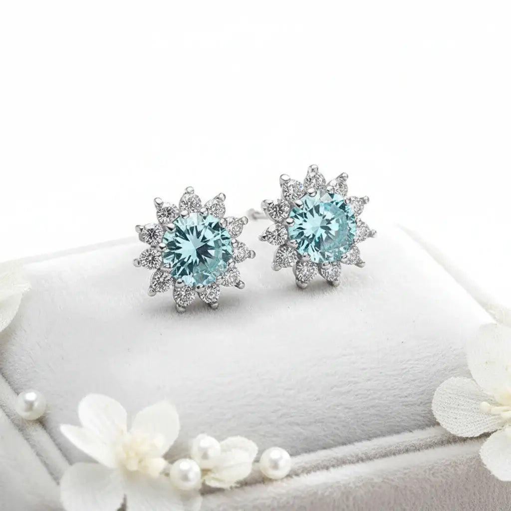 1CT Moissanite Sunflower Stud Earrings 925 Sterling Silver – D Color VVS1 Wedding Jewelry Gift for Women - Hadi Craft