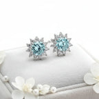 1CT Moissanite Sunflower Stud Earrings 925 Sterling Silver – D Color VVS1 Wedding Jewelry Gift for Women - Hadi Craft