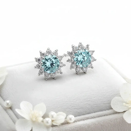 1CT Moissanite Sunflower Stud Earrings 925 Sterling Silver – D Color VVS1 Wedding Jewelry Gift for Women - Hadi Craft