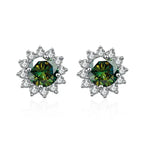 1CT Moissanite Sunflower Stud Earrings 925 Sterling Silver – D Color VVS1 Wedding Jewelry Gift for Women - Hadi Craft