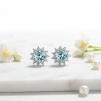 1CT Moissanite Sunflower Stud Earrings 925 Sterling Silver – D Color VVS1 Wedding Jewelry Gift for Women - Hadi Craft