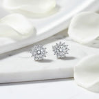 1CT Moissanite Sunflower Stud Earrings 925 Sterling Silver – D Color VVS1 Wedding Jewelry Gift for Women - Hadi Craft